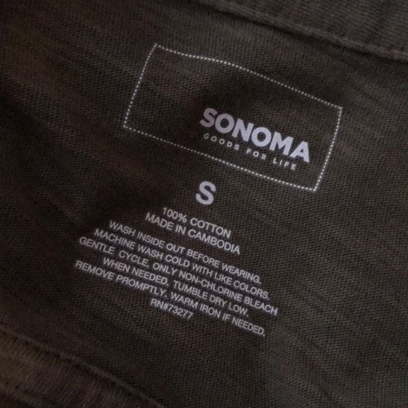 SONOMA GREEN SMALL BUTTON FRONT top - Picture 6 of 6